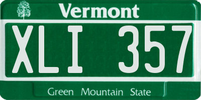VT license plate XLI357