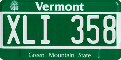 VT license plate XLI358