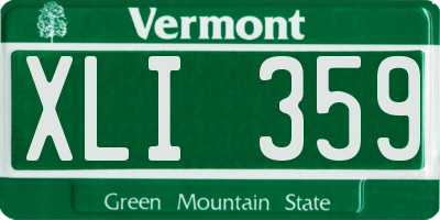 VT license plate XLI359