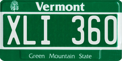 VT license plate XLI360