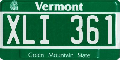 VT license plate XLI361