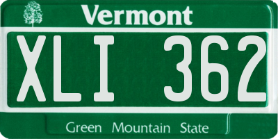 VT license plate XLI362