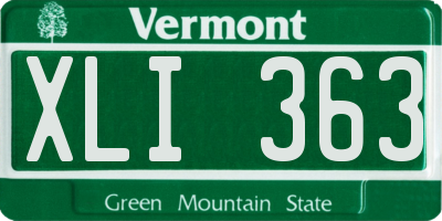 VT license plate XLI363