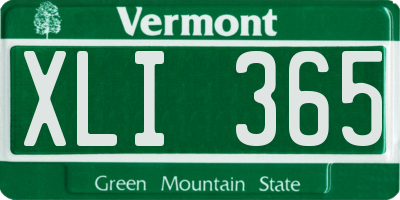VT license plate XLI365