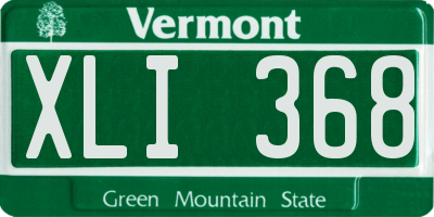 VT license plate XLI368