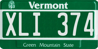 VT license plate XLI374