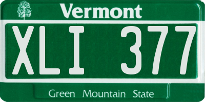 VT license plate XLI377