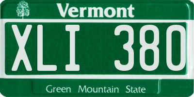 VT license plate XLI380
