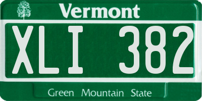 VT license plate XLI382