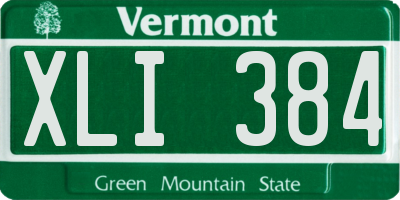VT license plate XLI384