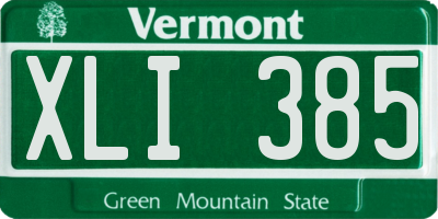 VT license plate XLI385