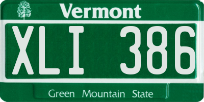 VT license plate XLI386
