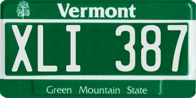 VT license plate XLI387