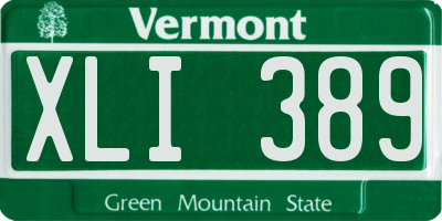 VT license plate XLI389
