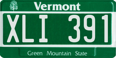 VT license plate XLI391