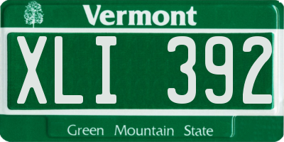 VT license plate XLI392