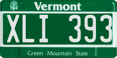 VT license plate XLI393