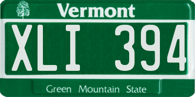 VT license plate XLI394