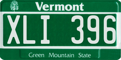VT license plate XLI396