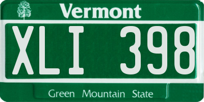 VT license plate XLI398