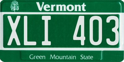 VT license plate XLI403