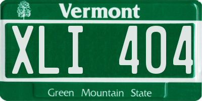 VT license plate XLI404