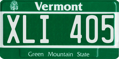 VT license plate XLI405