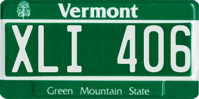 VT license plate XLI406