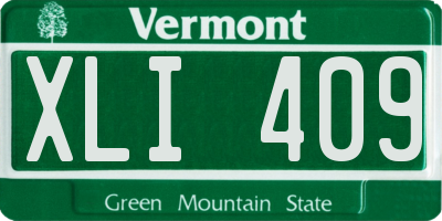 VT license plate XLI409