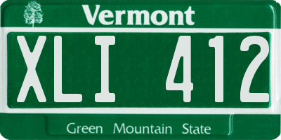 VT license plate XLI412