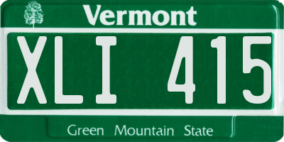 VT license plate XLI415