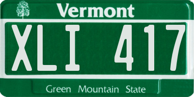 VT license plate XLI417