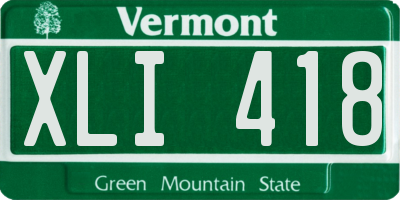 VT license plate XLI418