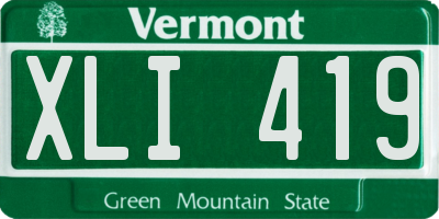 VT license plate XLI419