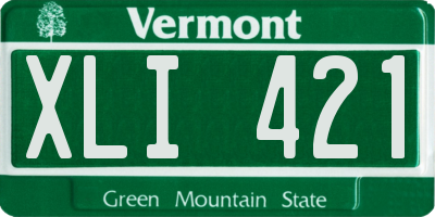 VT license plate XLI421