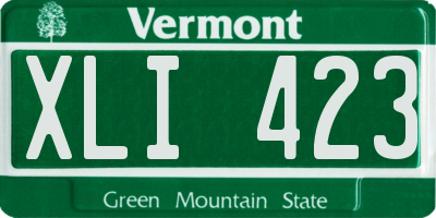 VT license plate XLI423