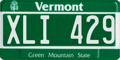 VT license plate XLI429
