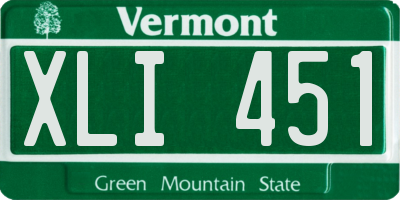VT license plate XLI451