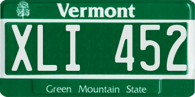 VT license plate XLI452