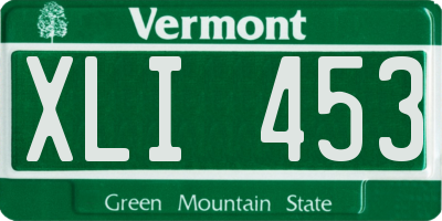 VT license plate XLI453