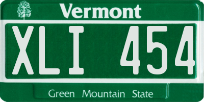 VT license plate XLI454