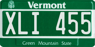 VT license plate XLI455
