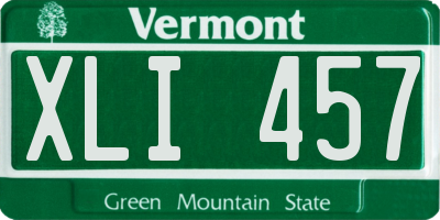 VT license plate XLI457