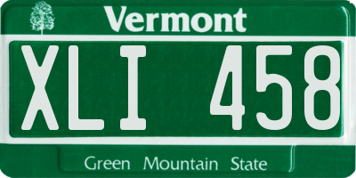 VT license plate XLI458