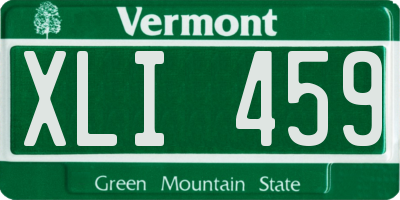 VT license plate XLI459