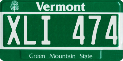 VT license plate XLI474