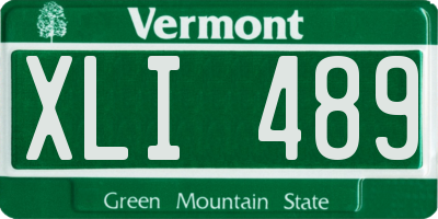 VT license plate XLI489