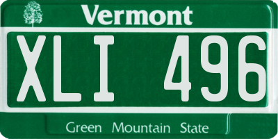 VT license plate XLI496