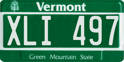 VT license plate XLI497