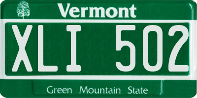 VT license plate XLI502